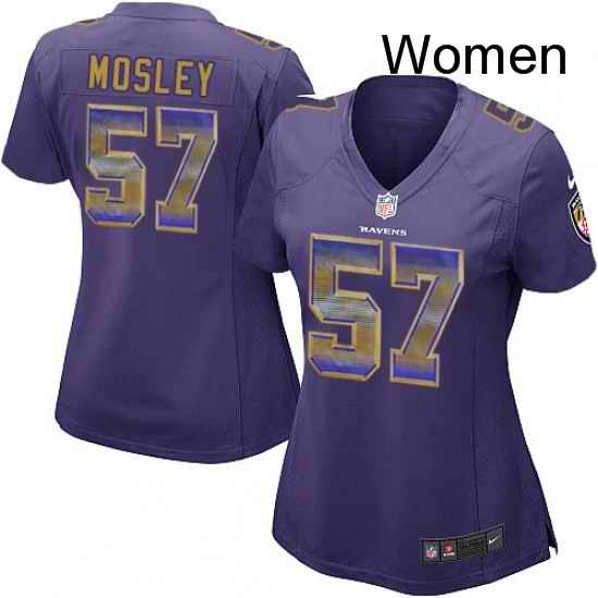 Womens Nike Baltimore Ravens 57 CJ Mosley Limited Purple Strobe NFL Jersey
